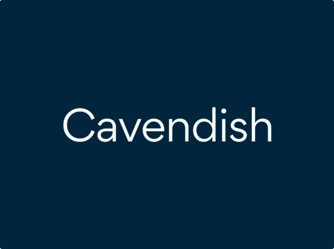Cavendish logo on a blue background